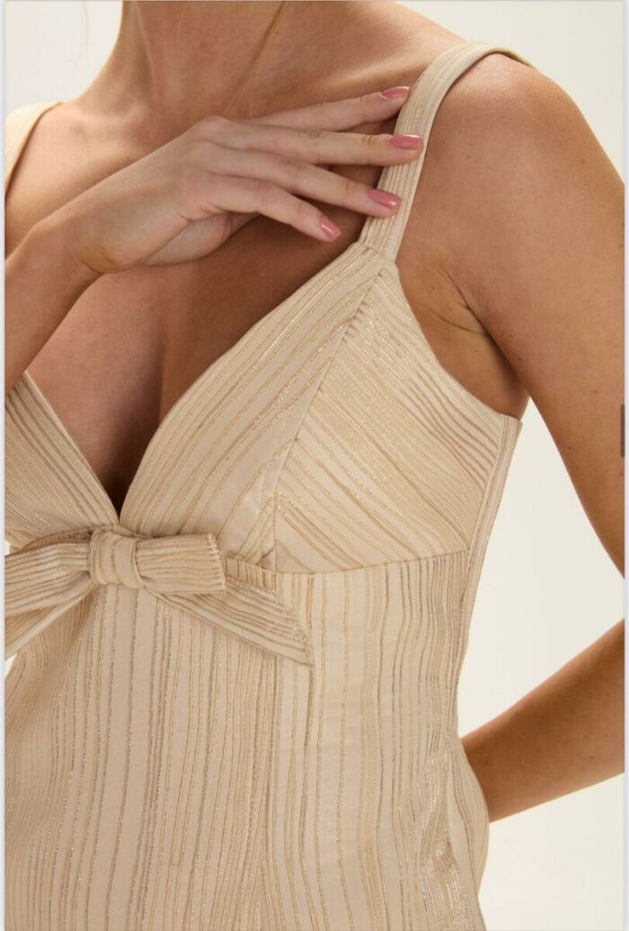 Imagem de Vestido Curto Julie Jacquard Stripe Le Blog