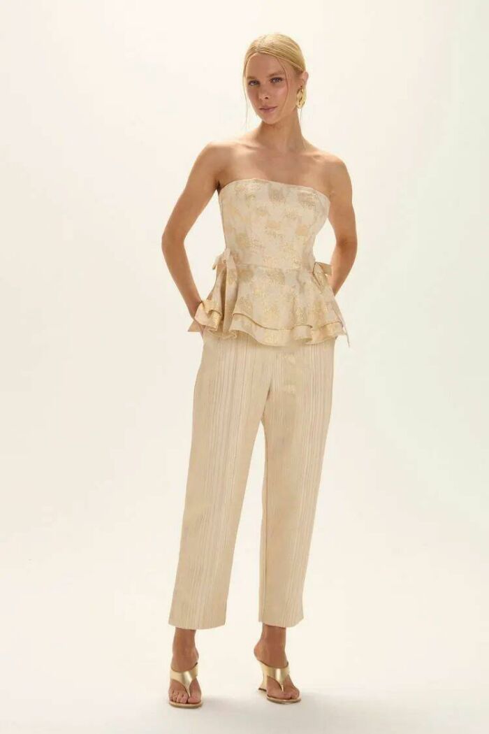 Imagem de Calça Julie Jacquard Stripe Le Blog