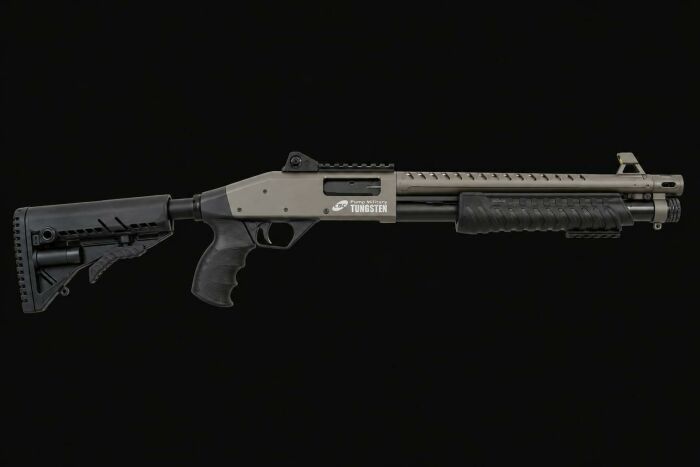 Imagem de ESPINGARDA CBC MILITARY 3.0, RT 12/14 COM ACESSORIOS - CERAKOTE TUNGSTEN