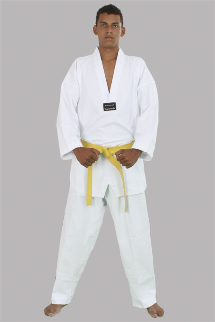 Imagem de Dobok Leve Adulto Branco com Gola Branca – A1
