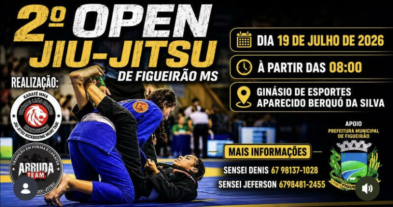 Imagem ilustrativa da matéria O tatame vai tremer em Figueirão com o 2º Open Jiu-Jitsu no mês de julho