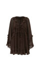 Imagem adicional 0 do item Vestido Crepe Chiffon Marrom Brigida - Esmeral