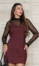 Imagem adicional 1 do item Vestido Macaquinho Vinho - Olivia