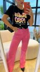 Imagem adicional 1 do item Calça Jeans Wide Leg Mariah Pink