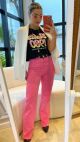 Imagem adicional 0 do item Calça Jeans Wide Leg Mariah Pink