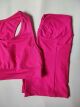 Imagem adicional 1 do item Conjunto Requinte Top e Shorts Poliamida com Cós Drapeado e Bolsos Laterais - Rosa e Preto  BJPC1