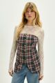 Imagem adicional 5 do item Corselet Fernanda Xadrez Tartan Le Blog