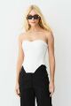 Imagem adicional 0 do item Cropped Tomara Que Caia Barbatanas Pespontadas Off White Zen