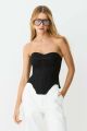Imagem adicional 1 do item Corselet Tomara Que Caia Barbatanas Pespontadas Preto Zen