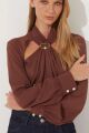 Imagem adicional 2 do item Blusa Letícia Marrom Ganache Le Blog