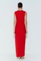 Imagem adicional 1 do item Vestido Longo Com Torção E Fenda Lateral Vermelho Zen