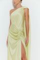 Imagem adicional 0 do item Vestido Longo Um Ombro Só Com Drapeado Frontal E Faixa Lemon Zen