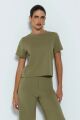Imagem adicional 0 do item Blusa Manga Curta Reta Verde Moss Zen