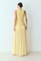 Imagem adicional 1 do item Vestido Longo Com Corpo Estruturado E Barra Fluida Amarelo Manteiga Zen