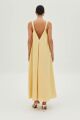 Imagem adicional 2 do item Vestido Mídi Alça LArga Decote V Caimento Amplo Amarelo Manteiga Zen