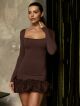 Imagem adicional 1 do item Vestido Fabiola Marrom Cloude