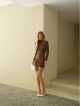 Imagem adicional 3 do item Vestido Hilda Marrom Cloude