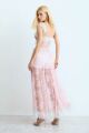 Imagem adicional 4 do item Vestido Mídi Em Renda Com Detalhes Alças e Decote Rosa Bebê zen