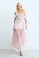 Imagem adicional 3 do item Vestido Mídi Em Renda Com Detalhes Alças e Decote Rosa Bebê zen