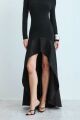 Imagem adicional 2 do item Vestido Mullet Ajustado Com Barra Estruturada Preto Zen
