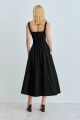Imagem adicional 0 do item Vestido Mídi Recortes Pespontados Cintura Renda Busto Preto Zen