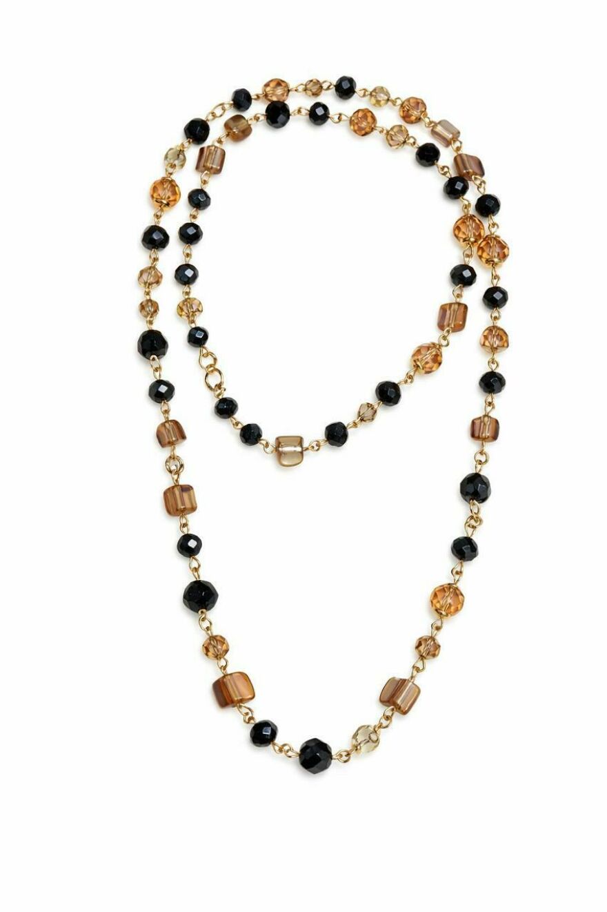 Imagem de Colar de Pedras Preto e Caramelo