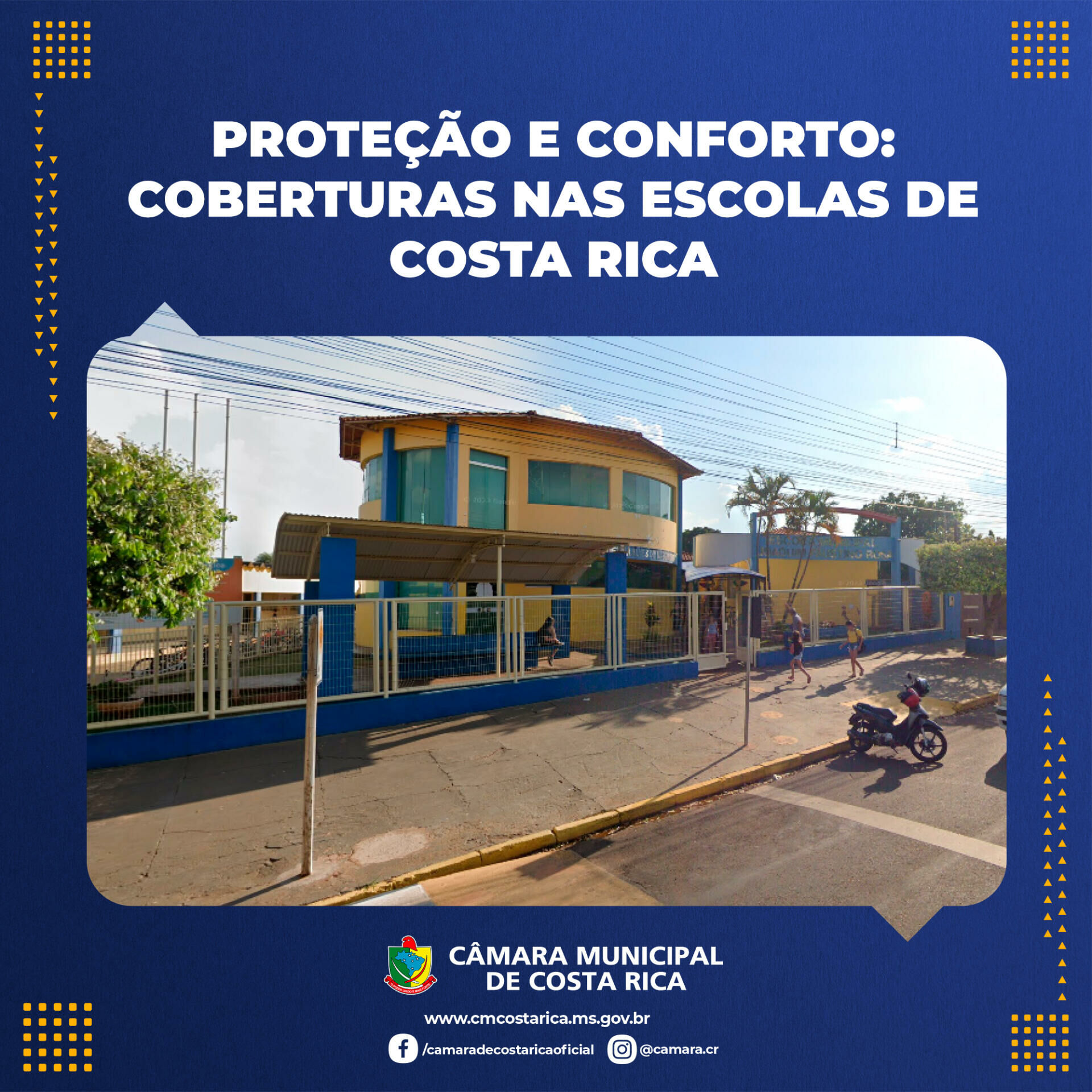 Imagem de compartilhamento para o artigo Câmara de Vereadores de Costa Rica propõe construção de coberturas externas para escolas municipais da MS Todo dia