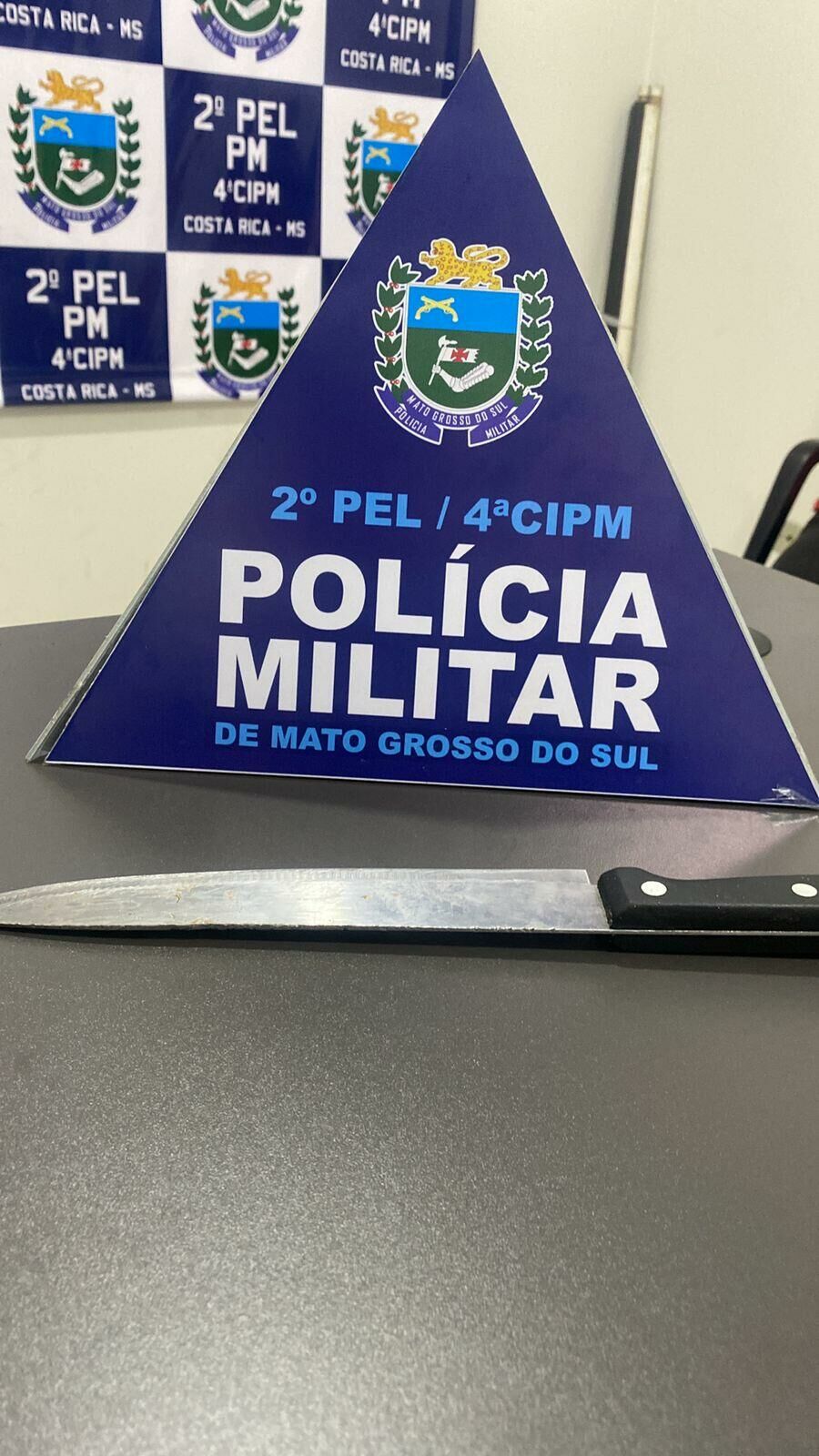 Imagem de compartilhamento para o artigo Menor de 15 anos foi detida pela PM de Costa Rica depois que ameaçou matar o próprio irmão com uma faca da MS Todo dia
