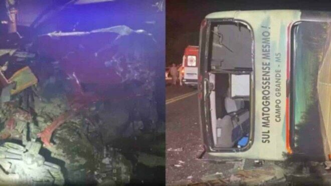 Imagem de compartilhamento para o artigo Acidente com ônibus que saiu de Campo Grande com destino ao litoral deixa um morto e 37 feridos da MS Todo dia