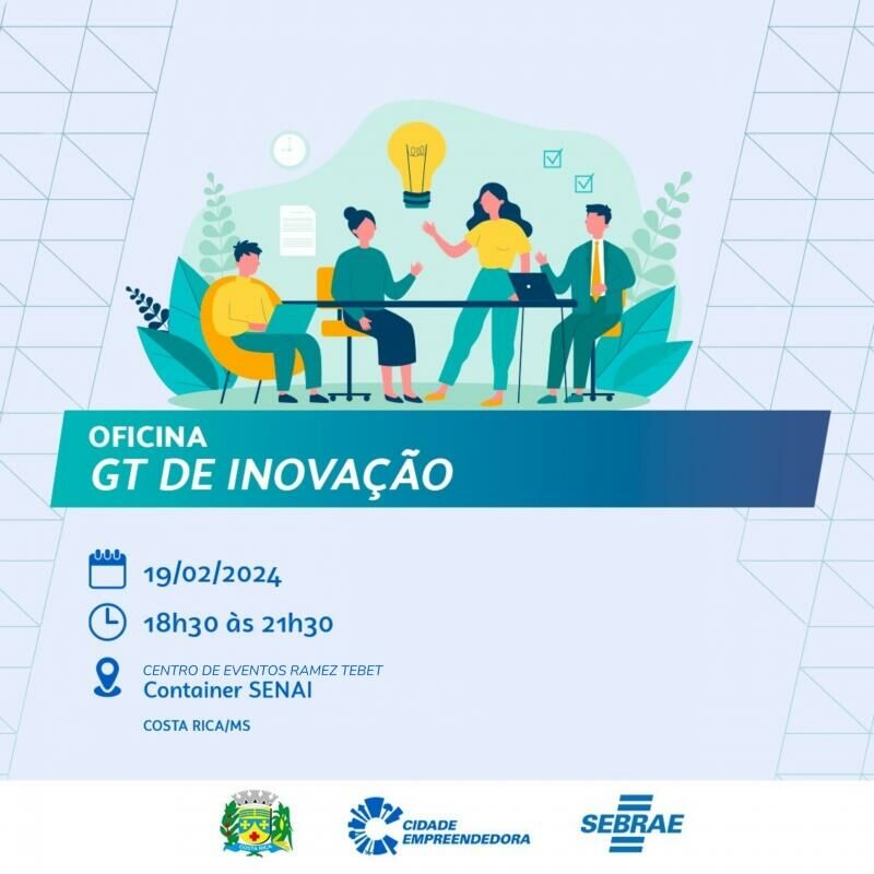 Imagem de compartilhamento para o artigo Interessados em tecnologia poderão participar da Oficina GT de Inovação em Costa Rica da MS Todo dia