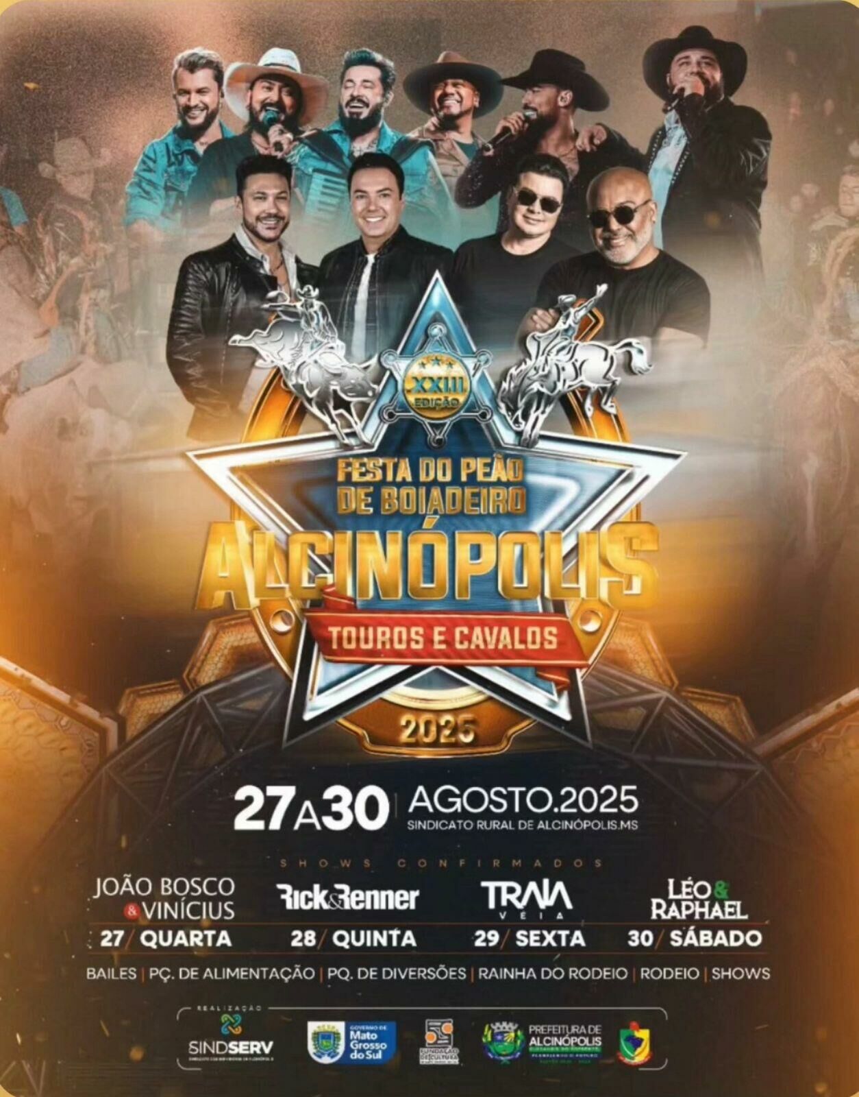 Imagem de compartilhamento para o artigo Alcinópolis se prepara para a maior Festa do Peão da sua história com entrada gratuita e shows nacionais da MS Todo dia