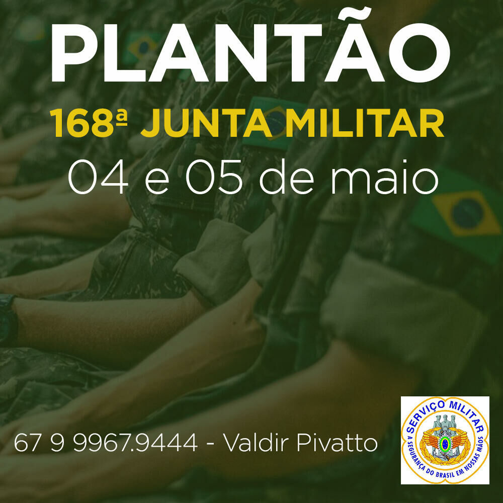 Imagem de compartilhamento para o artigo Junta Militar de Chapadão do Sul realiza plantão para quem precisa de documentos militares para regularização da MS Todo dia