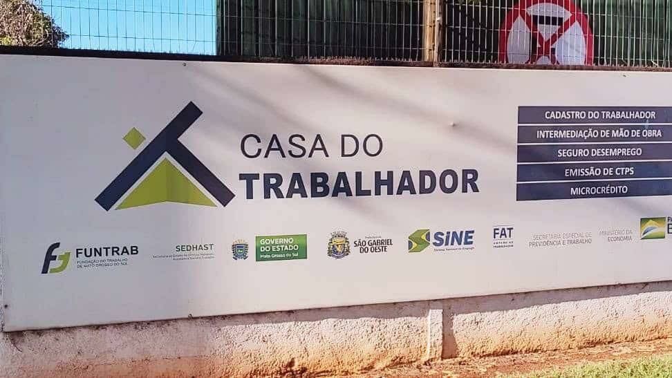 Imagem de compartilhamento para o artigo Casa do Trabalhador de São Gabriel do Oeste oferece 63 vagas de emprego em diversas áreas da MS Todo dia