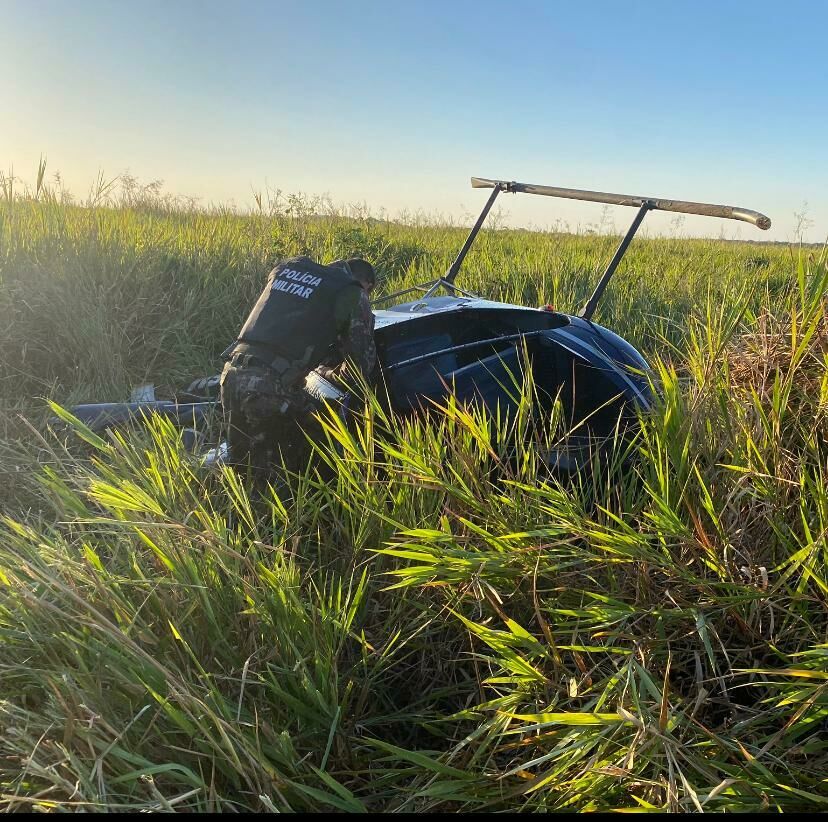 Imagem de compartilhamento para o artigo Helicóptero cai na região de Naviraí da MS Todo dia