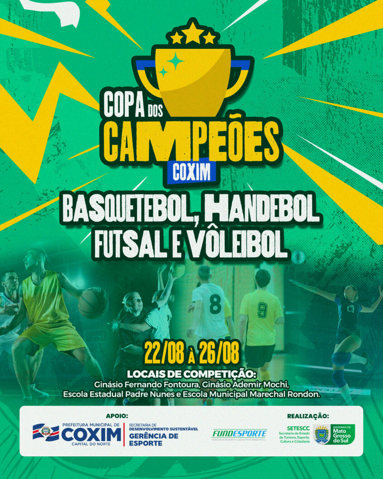 Imagem de compartilhamento para o artigo Copa dos Campeões 2023 começa nesta terça-feira em Coxim  da MS Todo dia