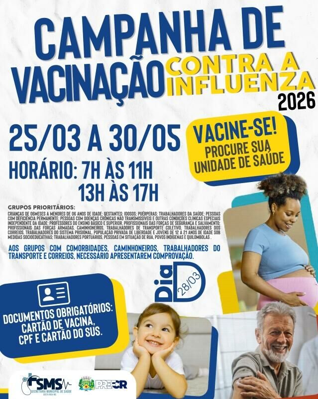 Imagem de compartilhamento para o artigo Costa Rica inicia vacinação contra gripe com foco em grupos prioritários da MS Todo dia