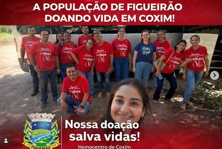 Imagem de compartilhamento para o artigo Figueirão leva 14 doadores ao Hemosul e reforça corrente de solidariedade em Coxim da MS Todo dia