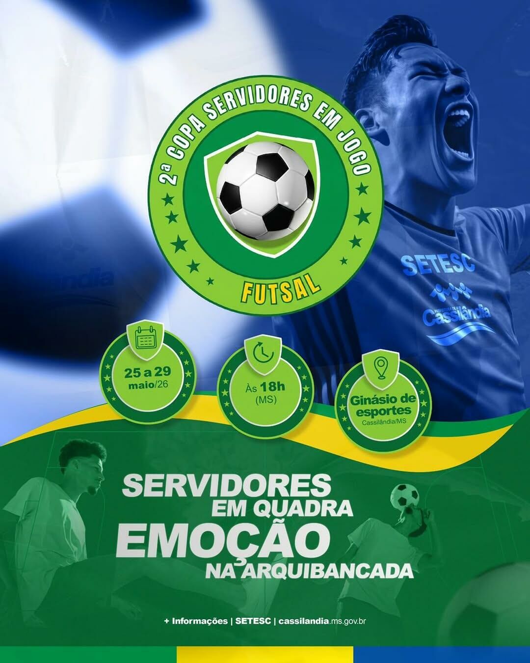 Imagem de compartilhamento para o artigo Cassilândia realiza 2ª Copa Servidores em Jogo com partidas de Futsal no fim de maio da MS Todo dia