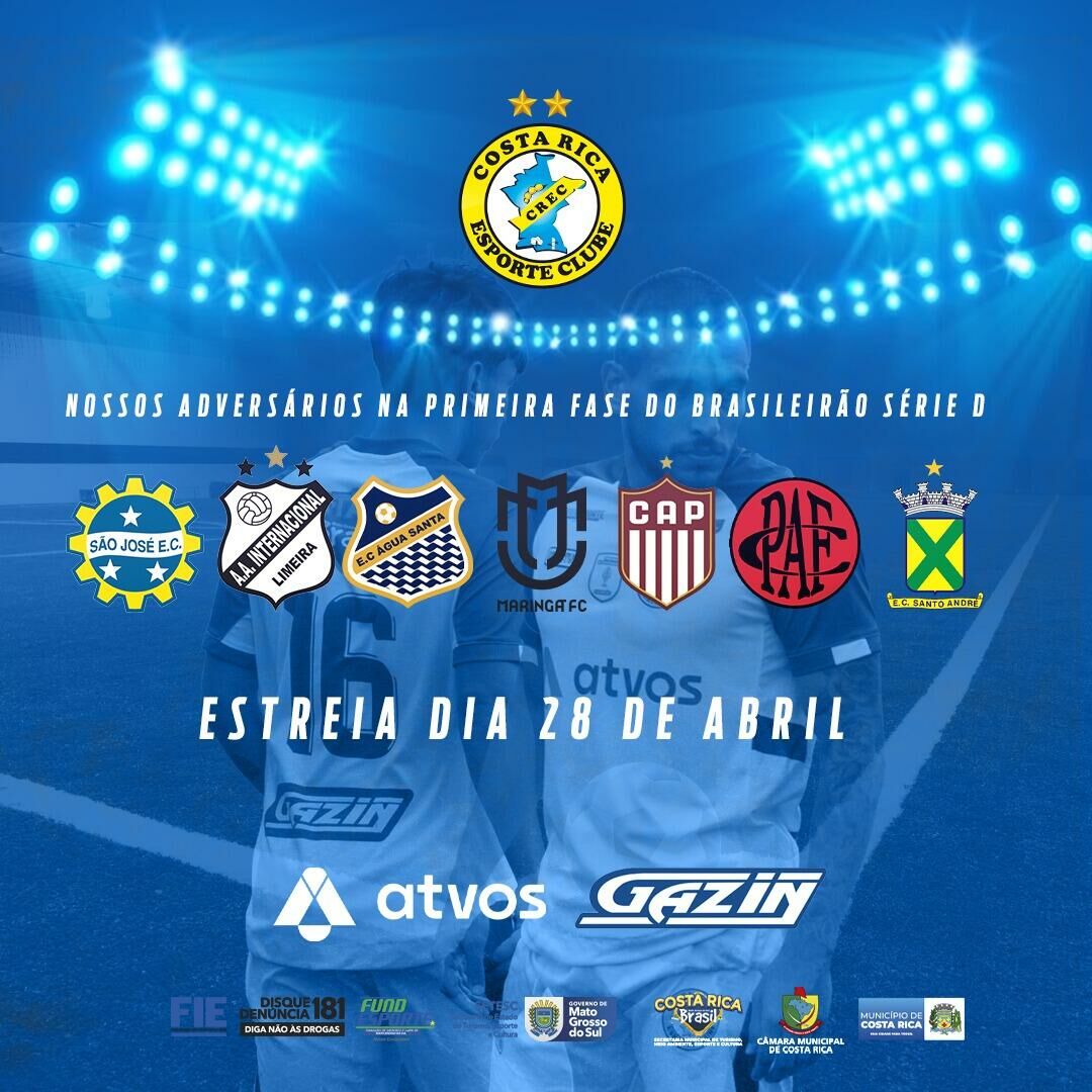 Imagem de compartilhamento para o artigo Costa Rica Esporte Clube se prepara para estreia histórica na Série D do Campeonato Brasileiro da MS Todo dia