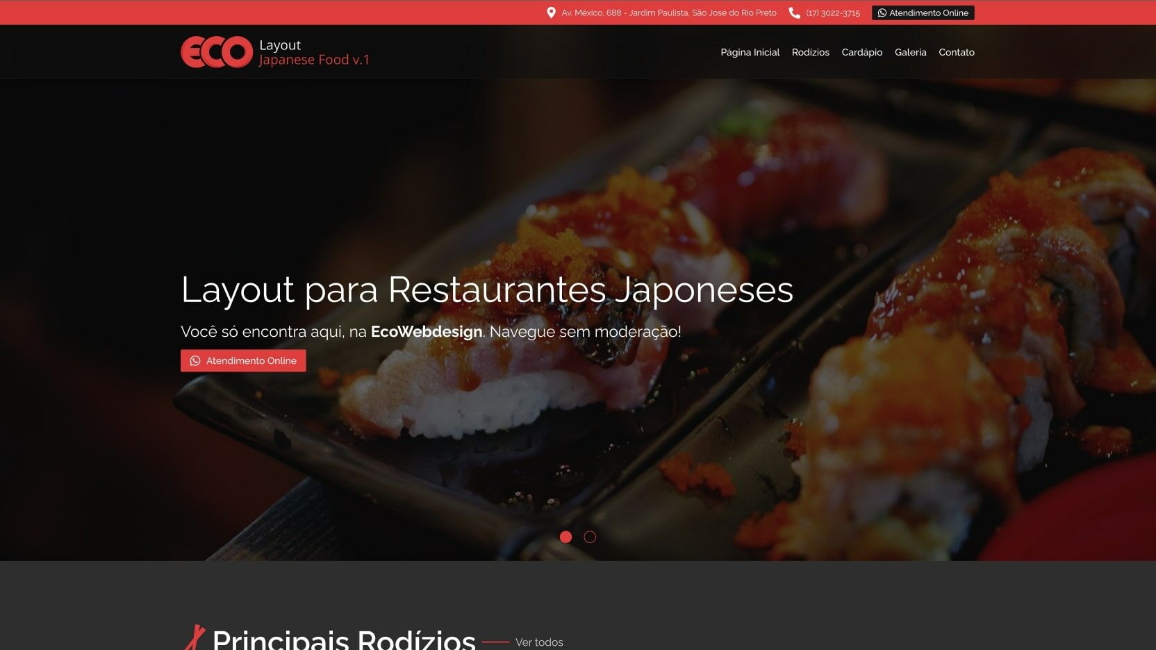 Japanese Restaurant Theme 1 Eco Webdesign