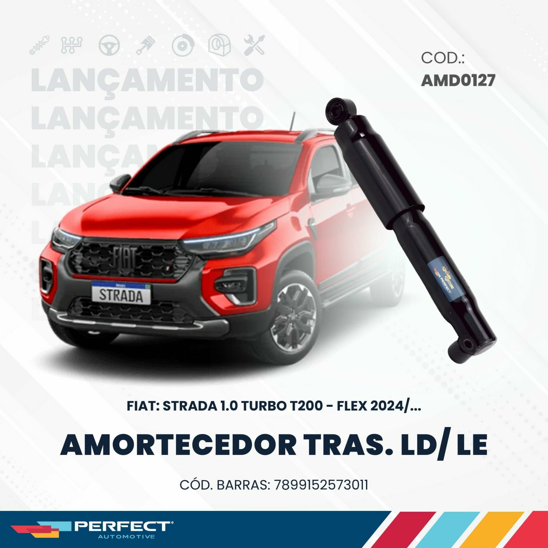 Amortiguadores Traseros de FIAT Strada 1.0 turbo t200 - flex 2024