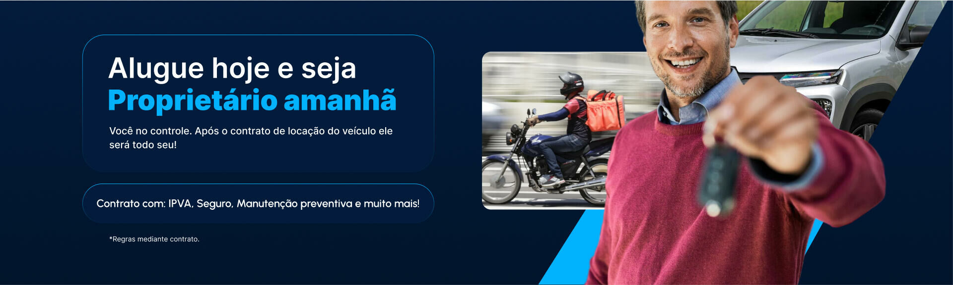 Banner Leve Locadora Alugue Agora sua Motocicleta