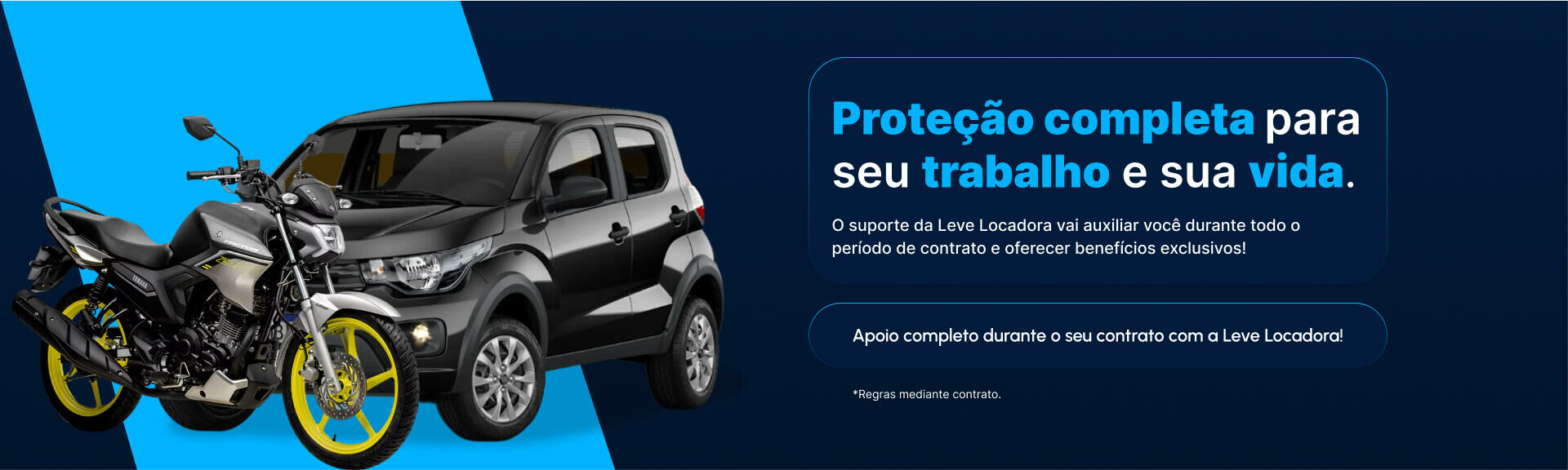 Banner Leve Locadora Proteção e Segurança do seu Veículo