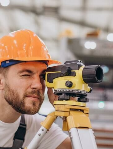 Engenheiro fazendo medições