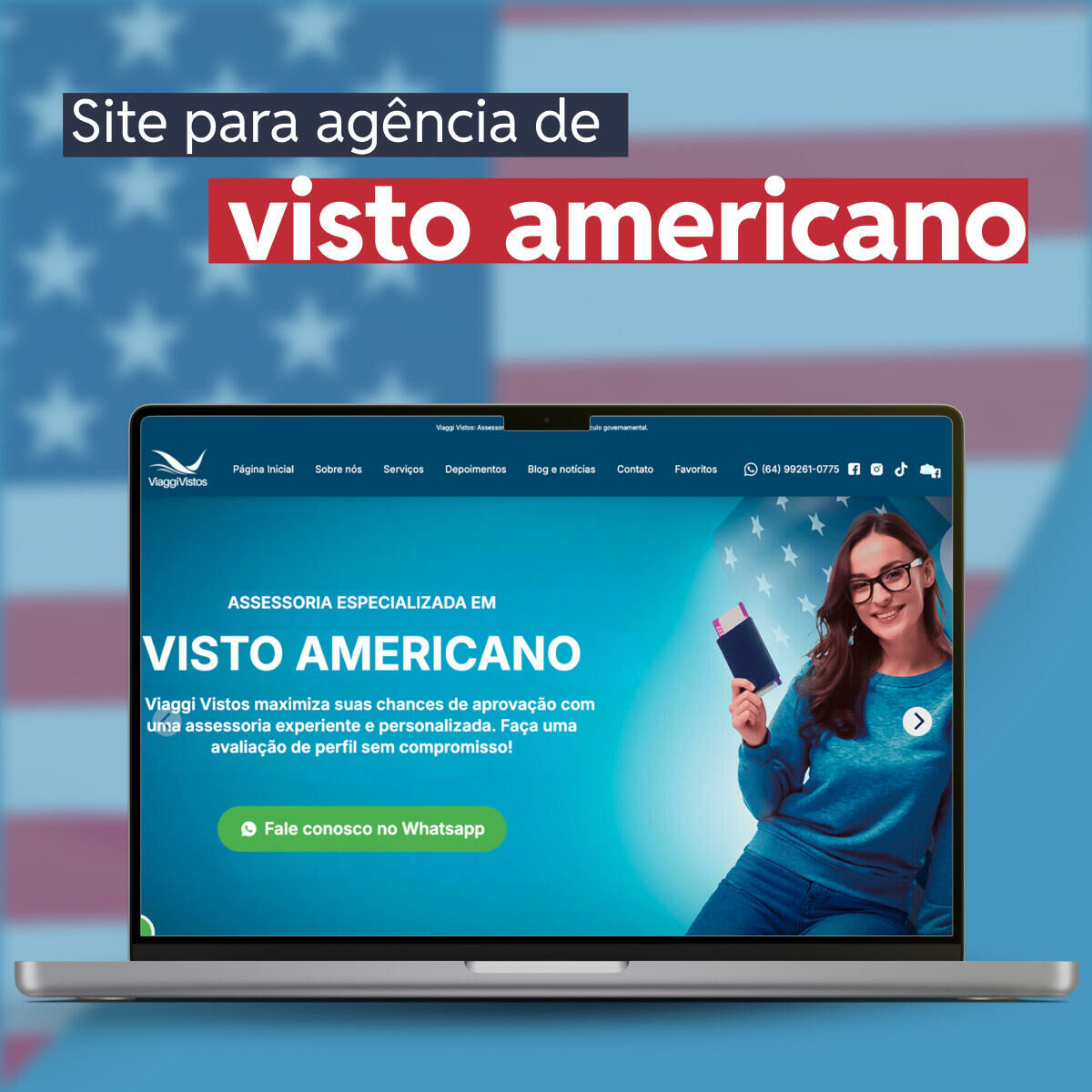 Imagem principal de Empresa que faz site para agência de visto americano: destaque sua assessoria e conquiste mais clientes online