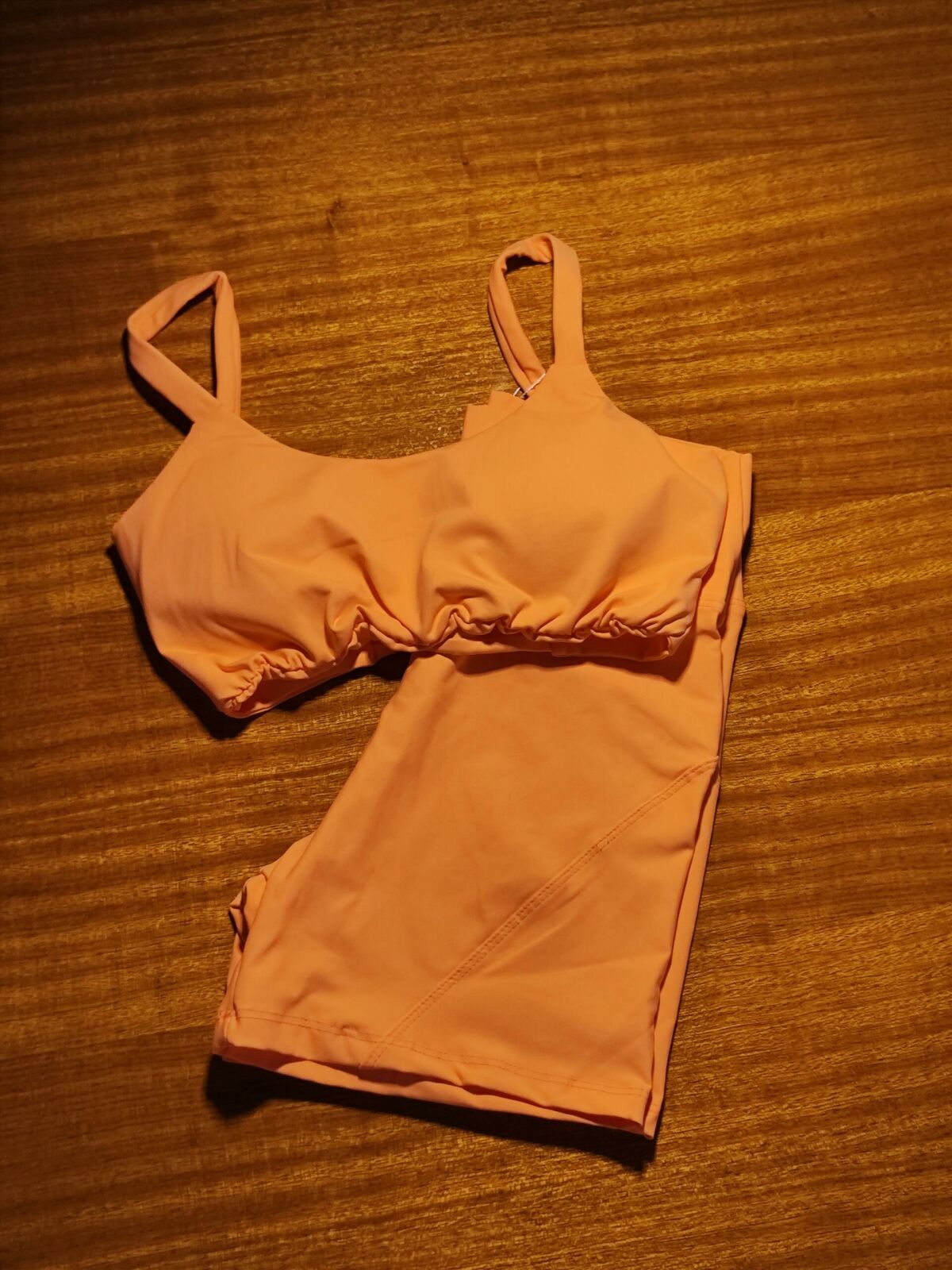 Imagem de Conjunto Short e Top com Bojo de cor Laranja Requinte BJFLM01 - Tamanho M