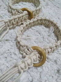 Imagem do produto 2 Pç Prendedor Abraçadeira Cortina Macramê Argola Encomenda