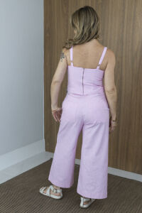 Imagem adicional 4 do item Calça Pantacourt Feminina Lúmen - Rosa - em 100% Algodão – Leveza e Estilo