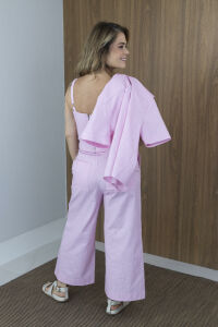 Imagem adicional 6 do item Camisa Feminina Lúmen - Rosa- Manga Curta em 100% Algodão
