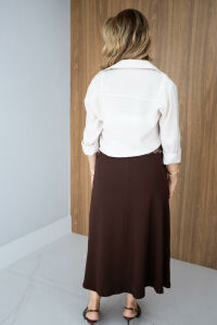 Imagem adicional 5 do item Camisa Lara Manga Longa com Regata de Renda - Bege - Look Feminino Moderno e Versátil